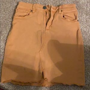 Orange Jean Skirt